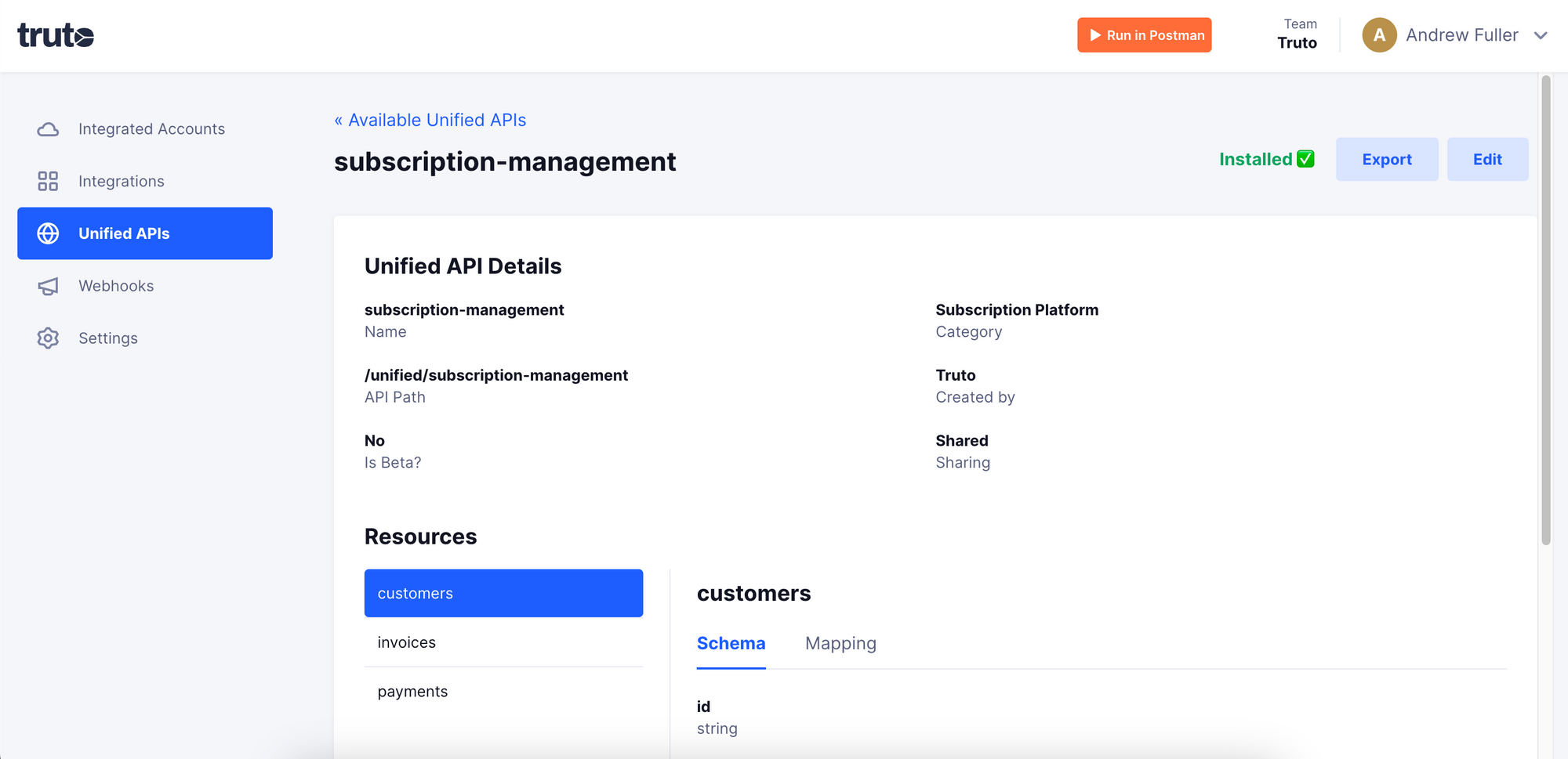 Subscription Management Unified API by Truto