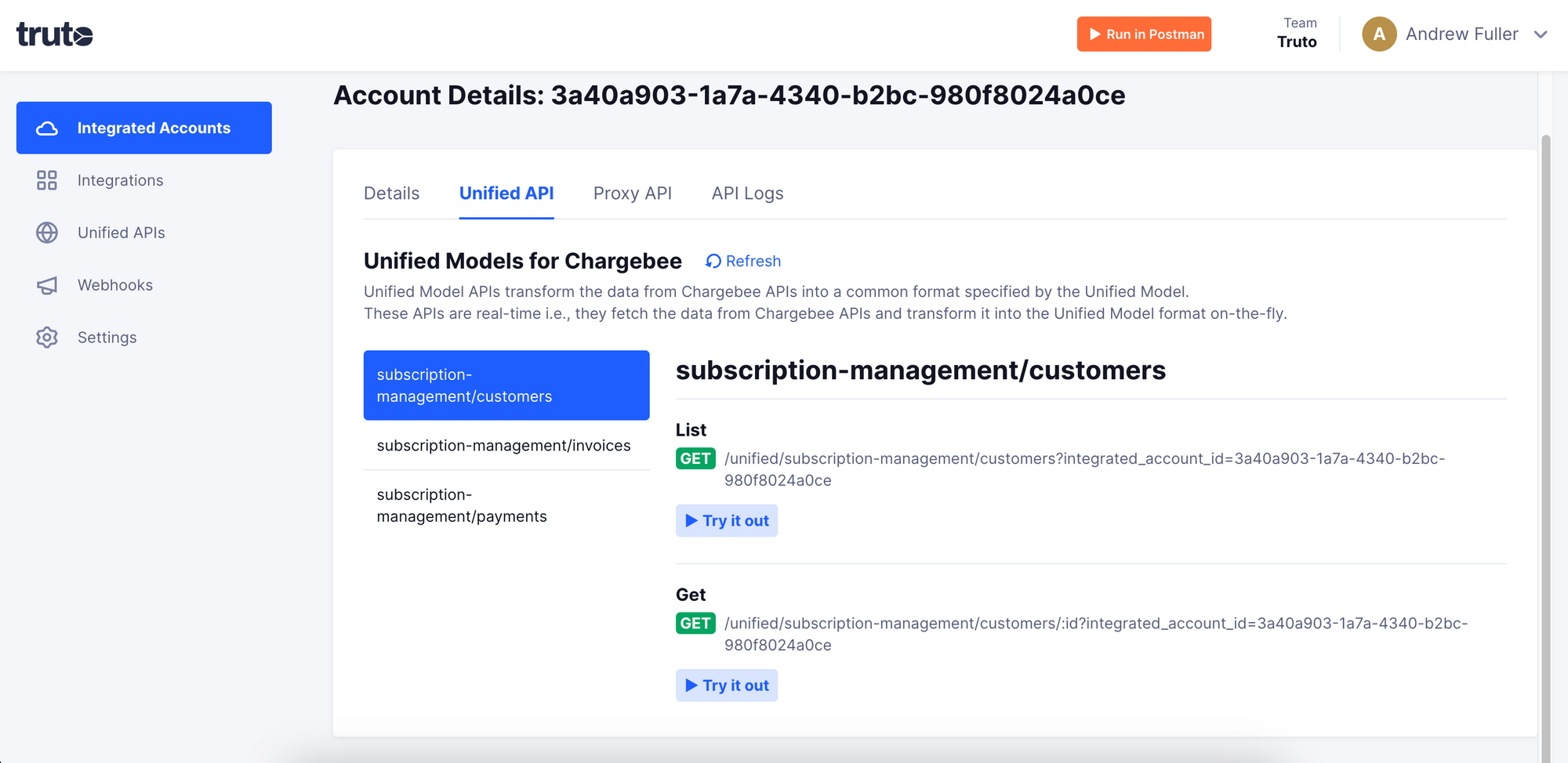Subscription Management Unified API with support for Chargebee