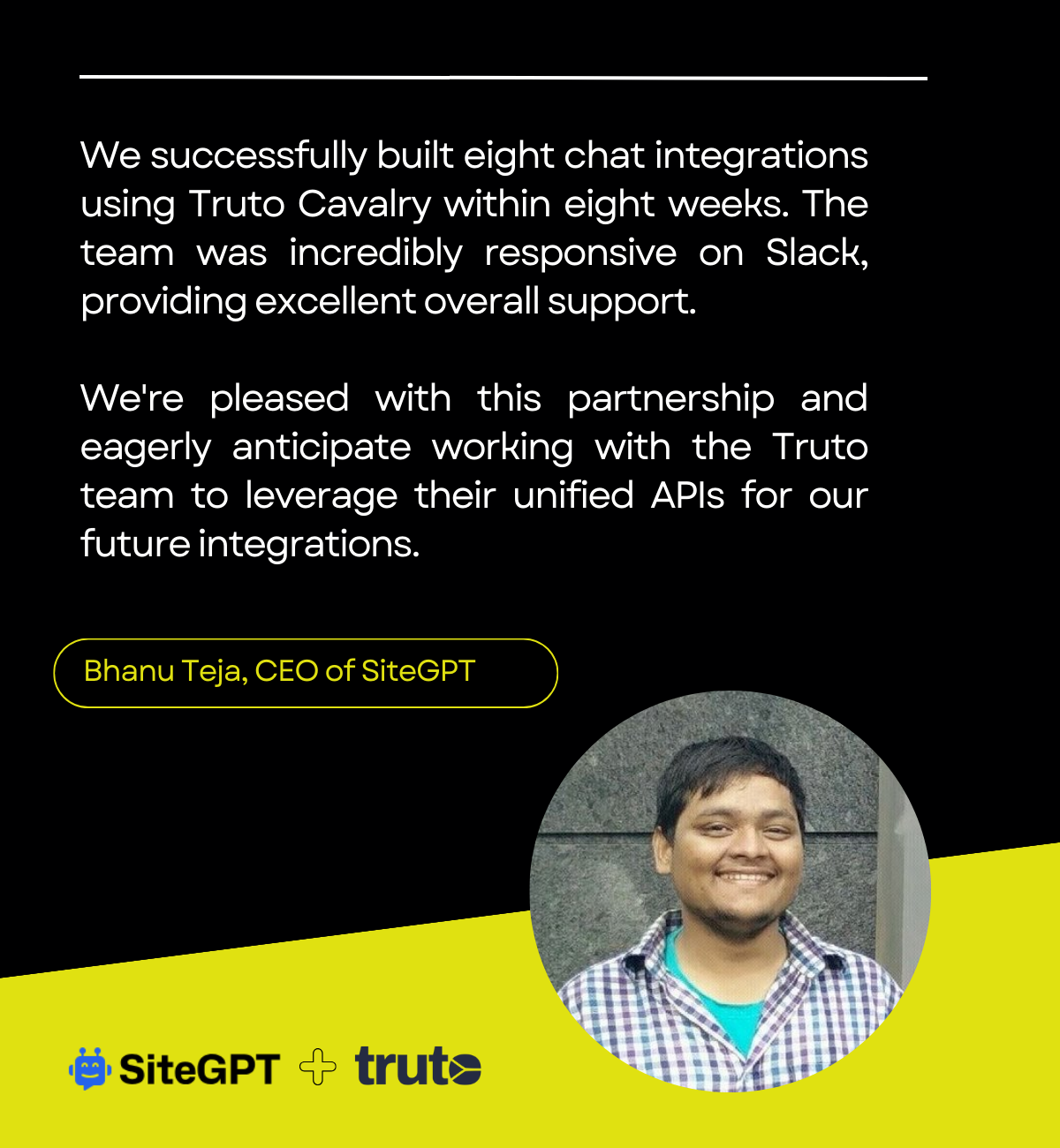 Review on Truto from Bhanu, CEO of SiteGPT