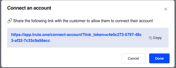 Connection link to share