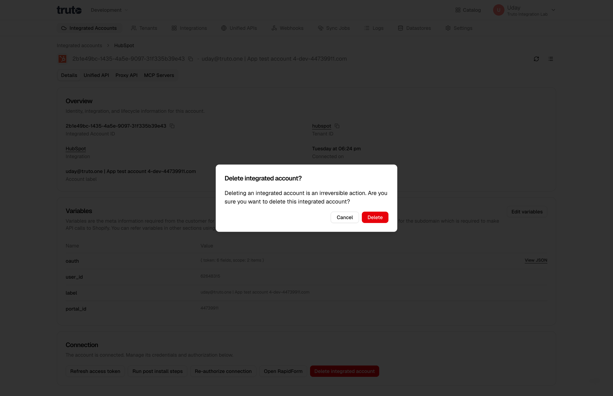 Select Delete button