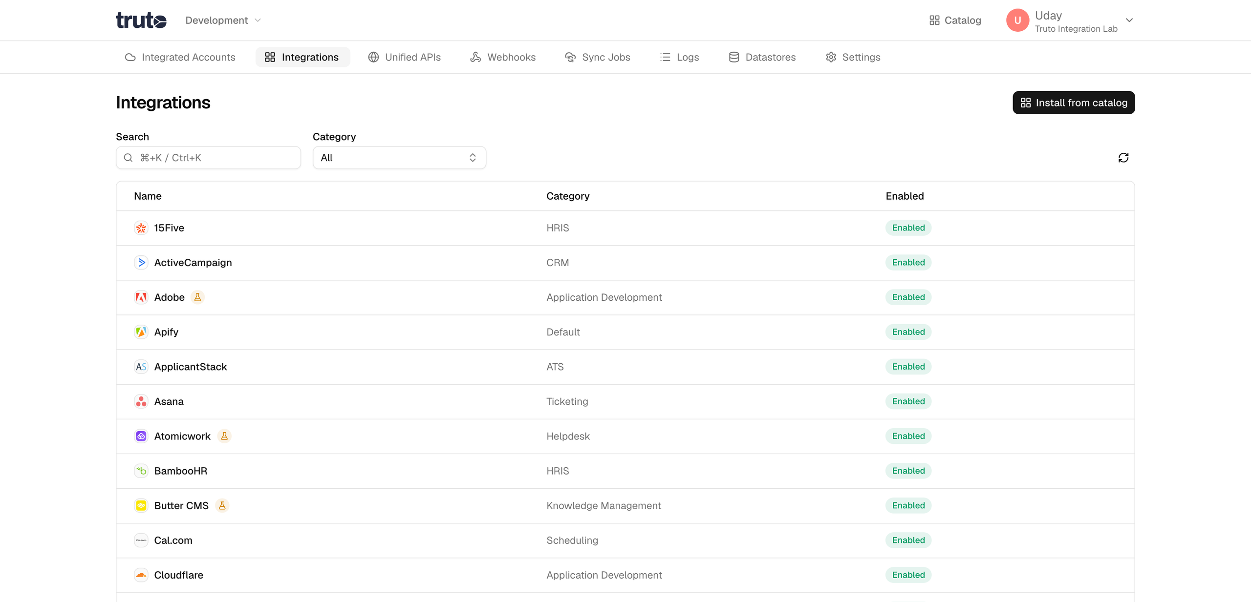 Edit Integrations