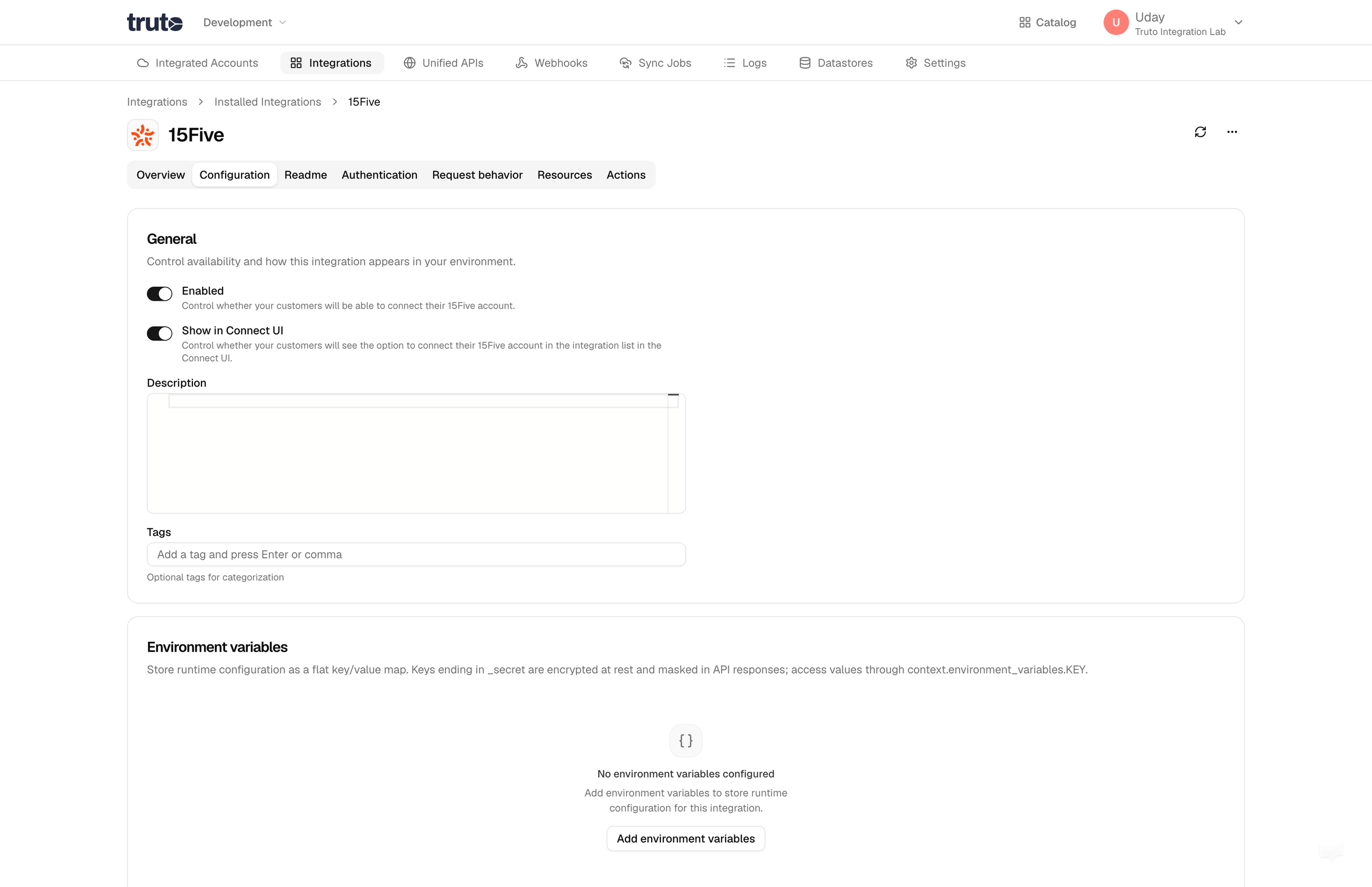 Toggle Enabled option in Configuration