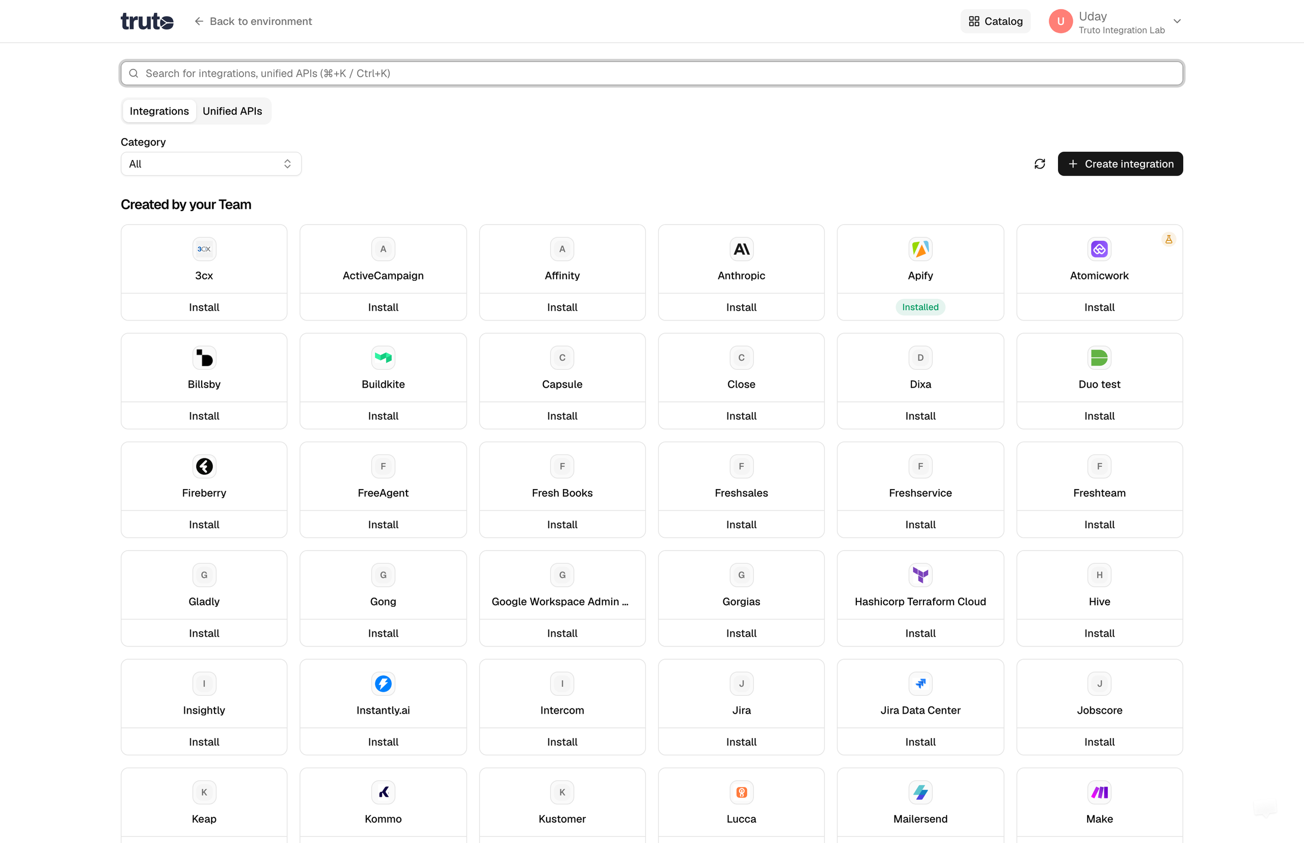 Steps to install integration