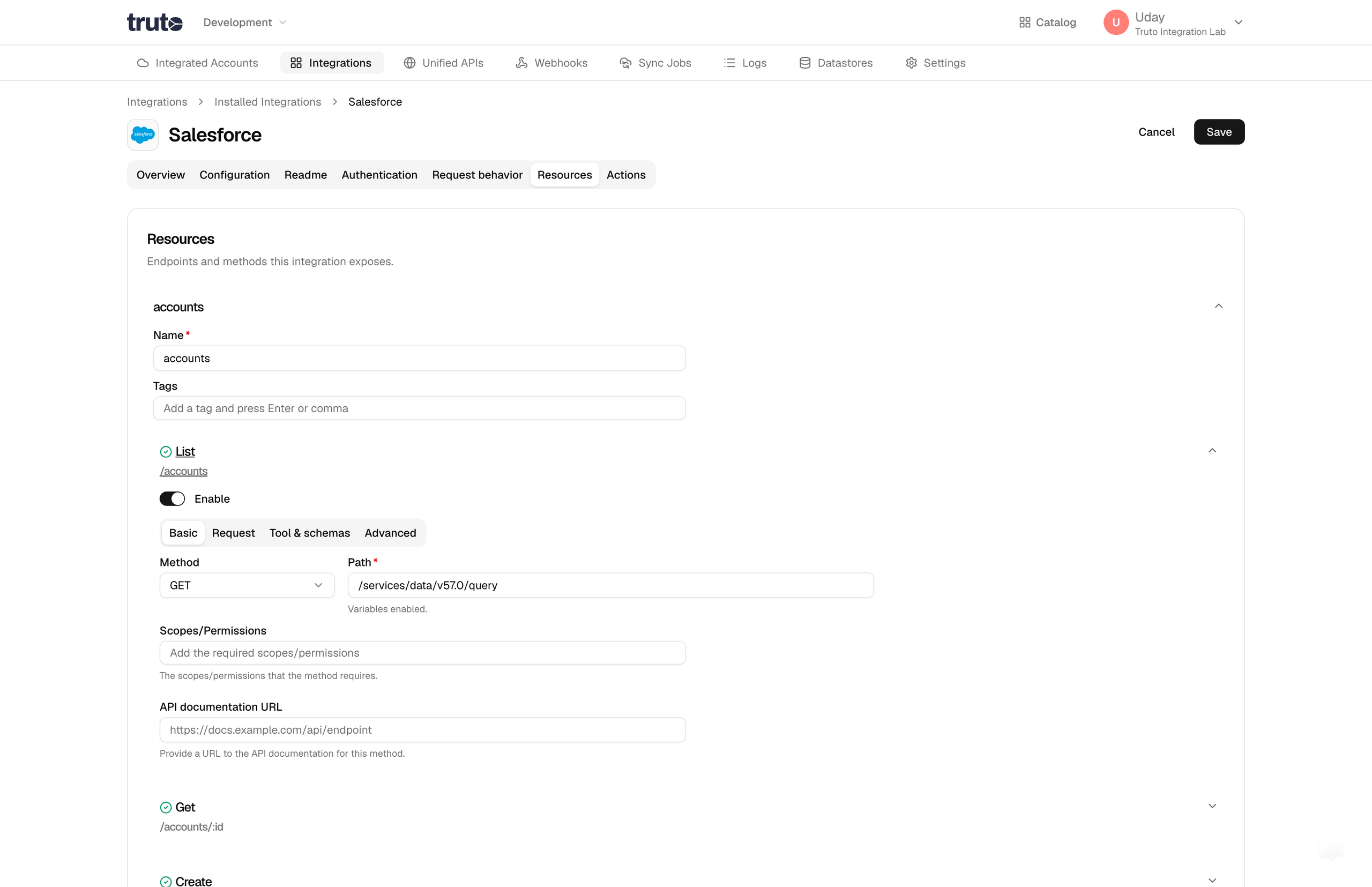 Resource method response path