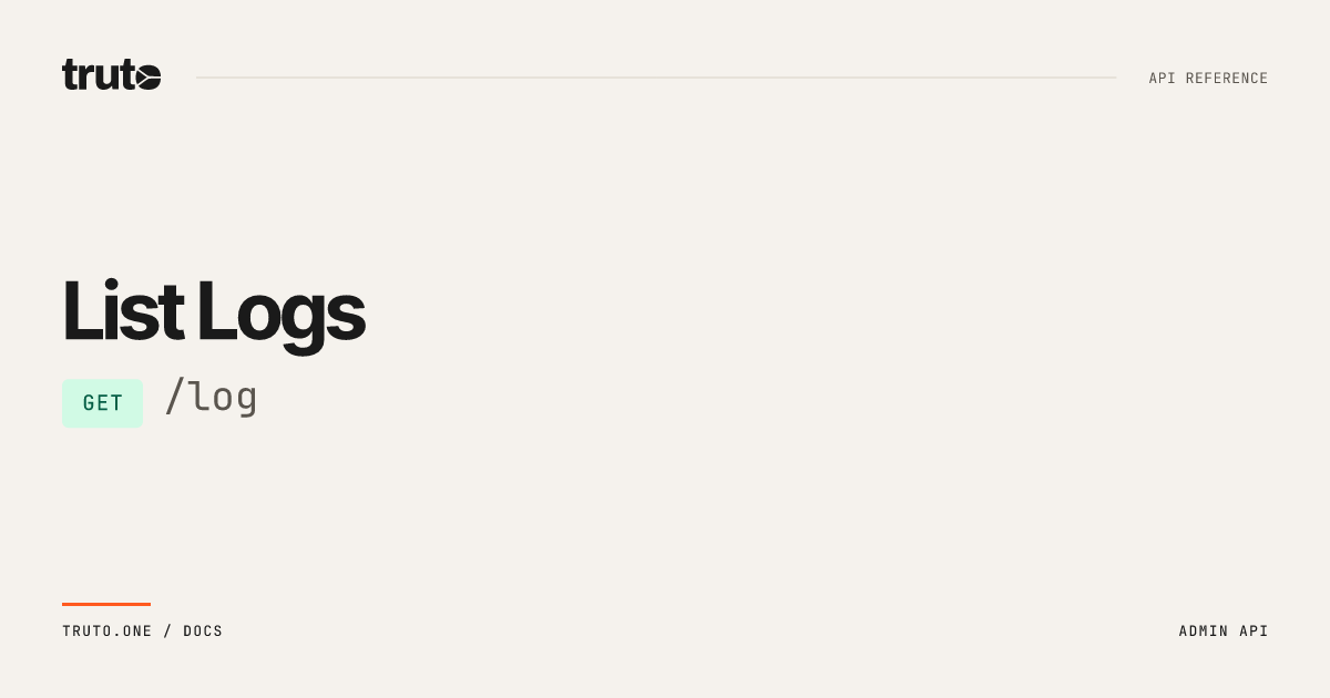 List logs | Truto Documentation