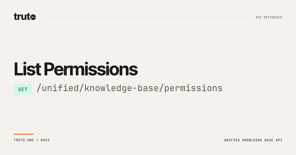 List Permissions | Truto Documentation