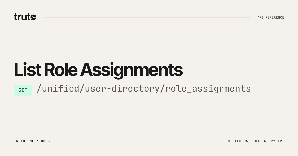 List Role assignments | Truto Documentation