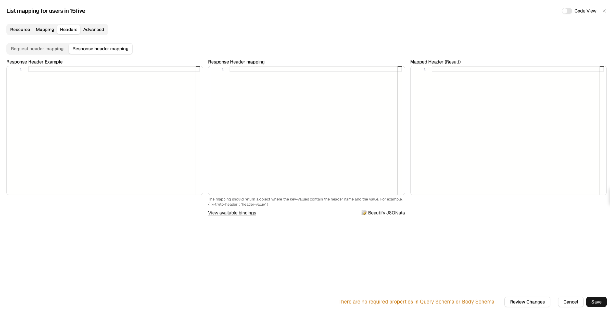 Response Header Mapping