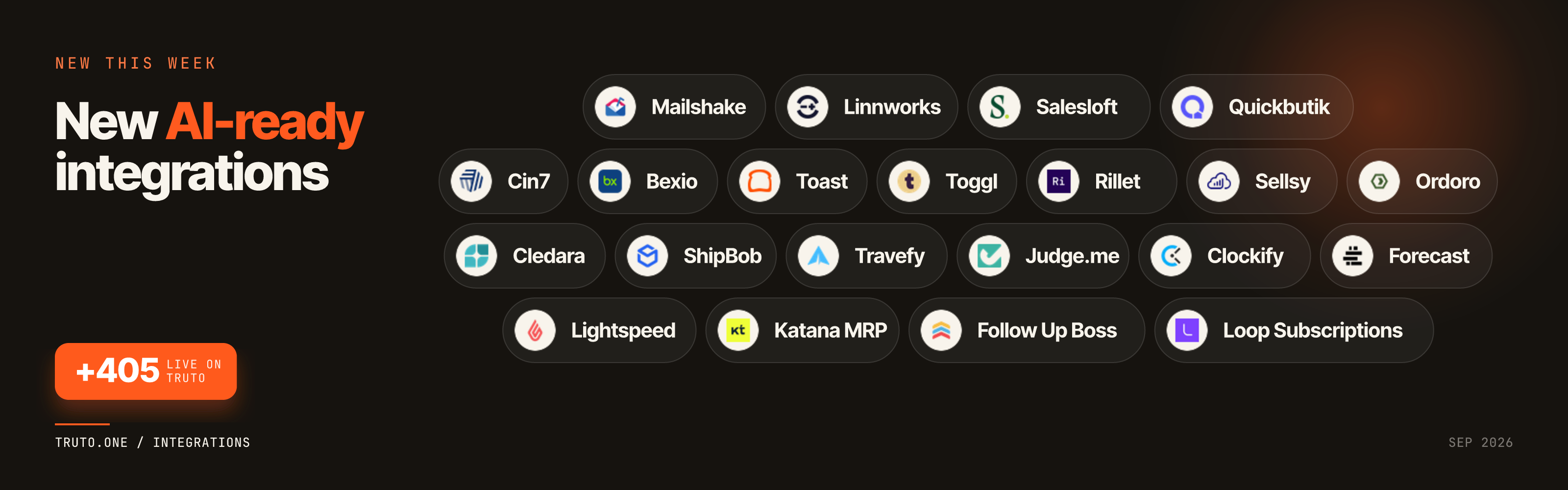 New AI-ready integrations: Mailshake, Cin7, Judge.me, and 18 more