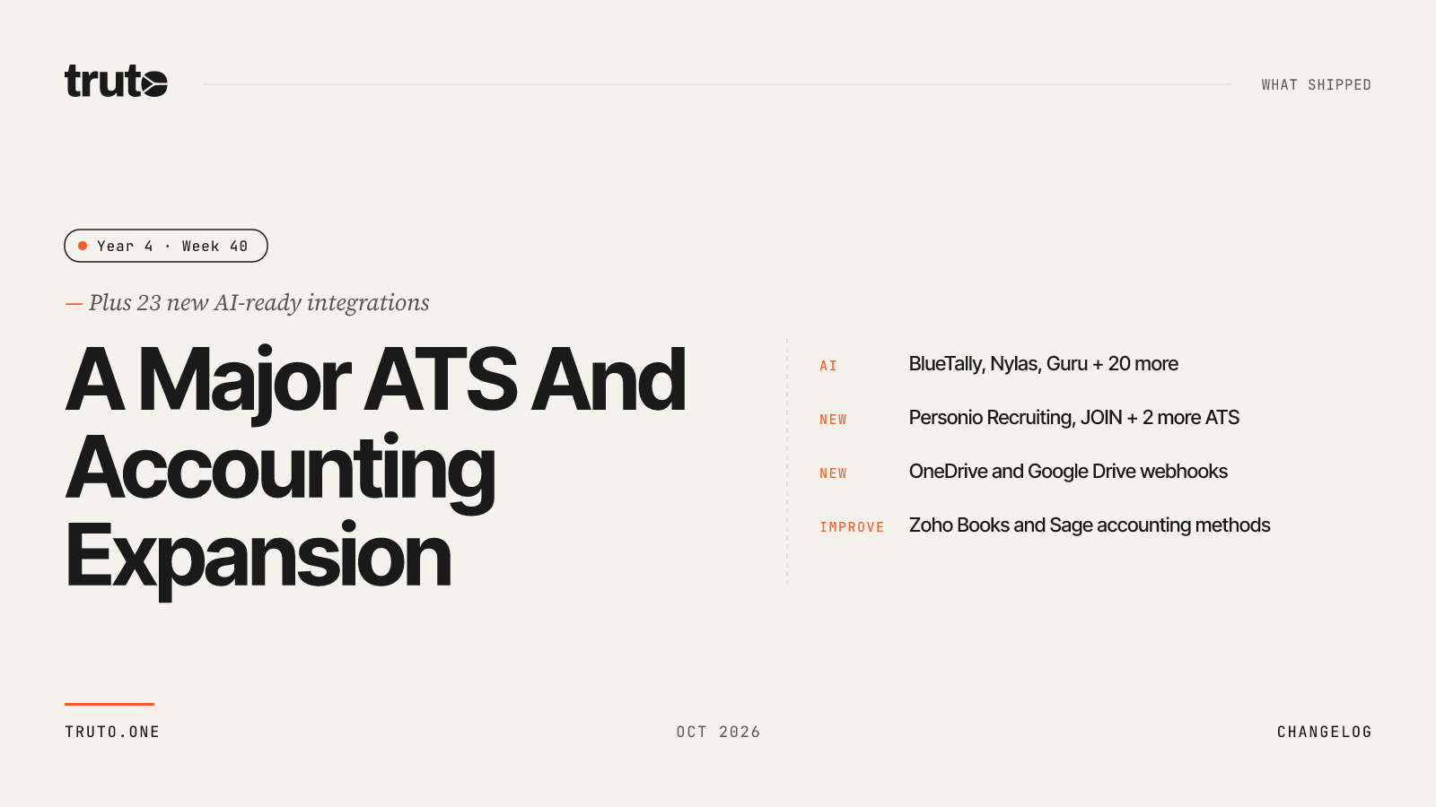 A Major ATS And Accounting Expansion — Truto product update