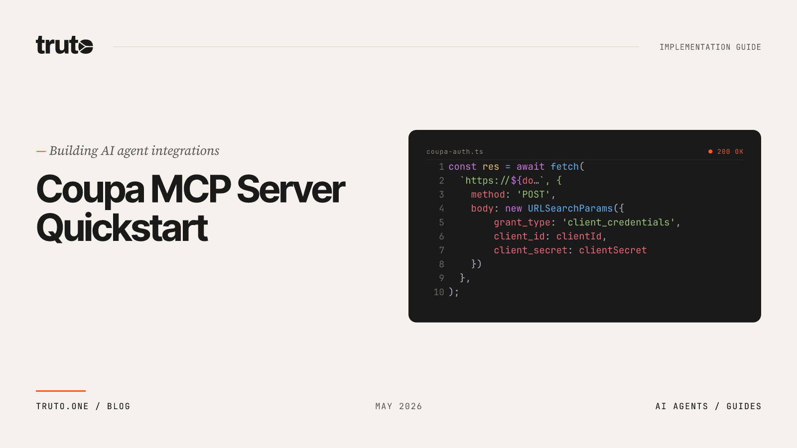 Add a Runnable Coupa MCP Quickstart (With Code) - 2026 Guide
