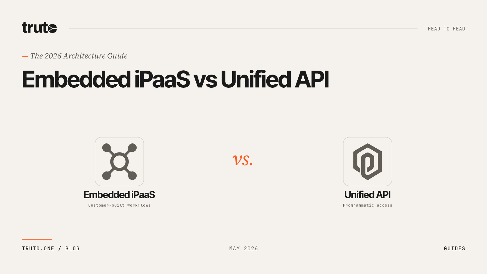 Embedded iPaaS vs Unified API: The 2026 Architecture Guide for B2B SaaS