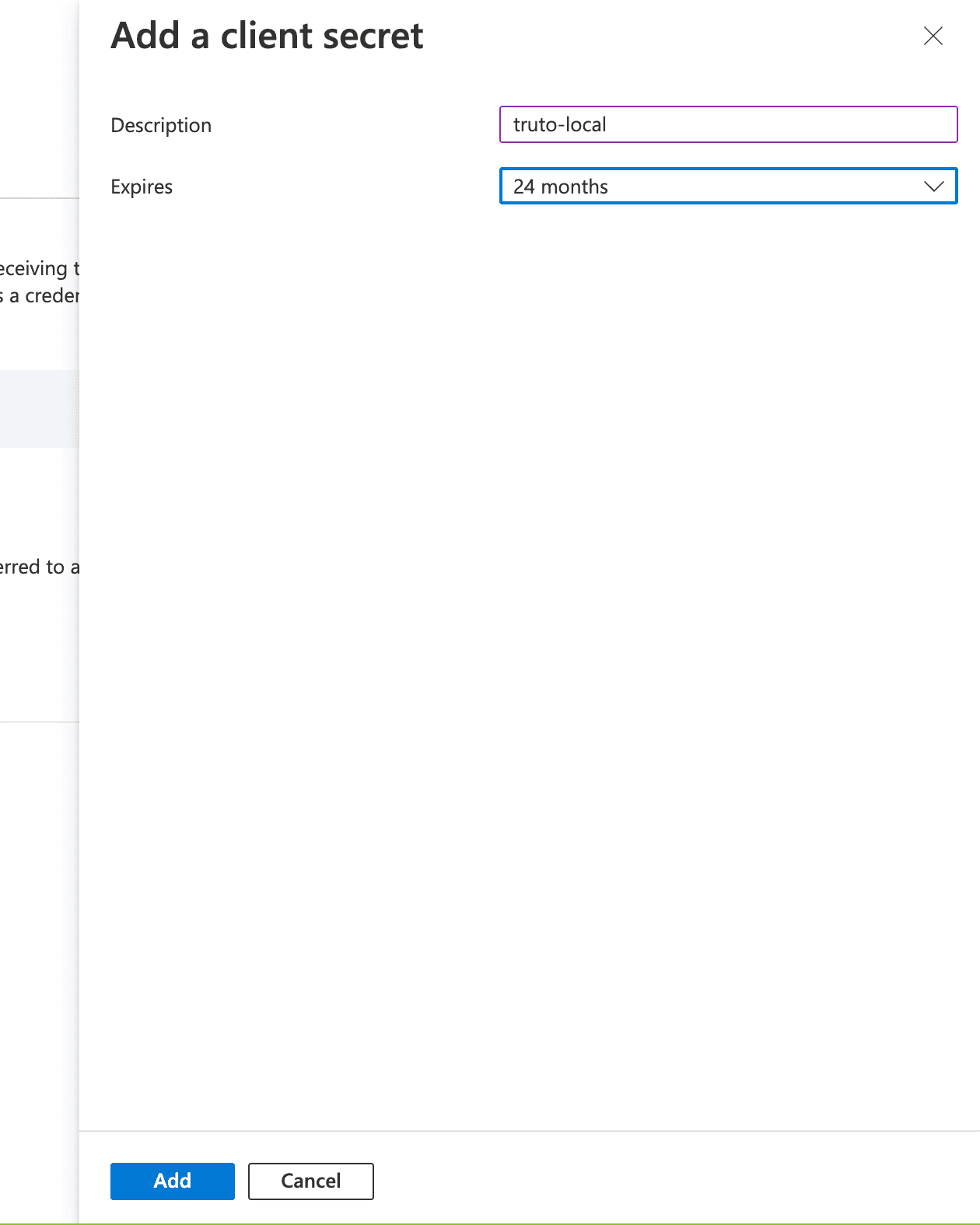 Enter a name and select the expiry duration